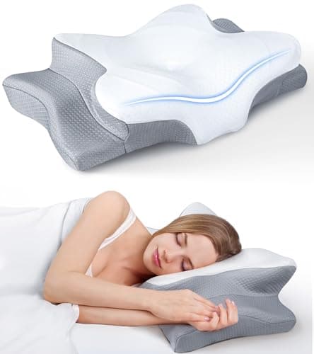 Ultra Pain Relief Cooling Pillow for Neck Support, Adjustable Cervical Pillow Cozy Sleeping, Odorless Ergonomic Contour Memory Foam Pillows, Orthopedic Bed Pillow for Side Back Stomach Sleeper