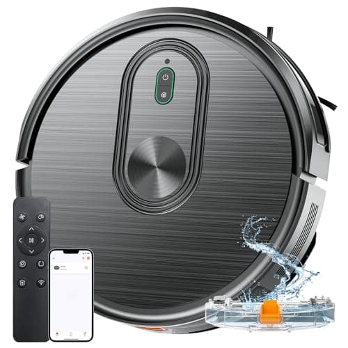 Robot Vacuum and Mop Combo, 2 in 1 Mopping Robotic Vacuum with Schedule, App/Bluetooth/Voice, Max Suction 3200Pa, Self-Charging Robot Vacuum Cleaner, Slim, Ideal for Pet Hair, Hard Floor, Carpet