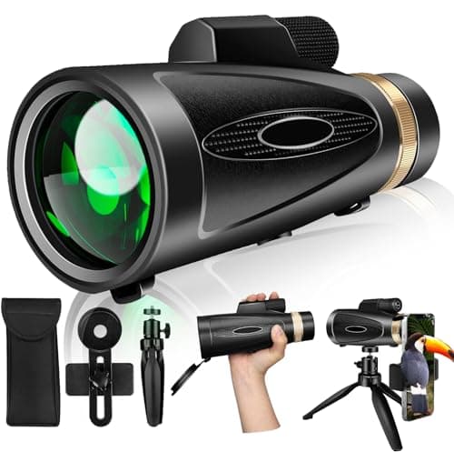 Monocular Telescope 80x100 High Power with Smartphone Adapter Tripod,Larger Vision Monoculars for Adults with BAK4 Prism & FMC Lens, Suitable for Bird Watching Hunting Hiking Camping Wildlife